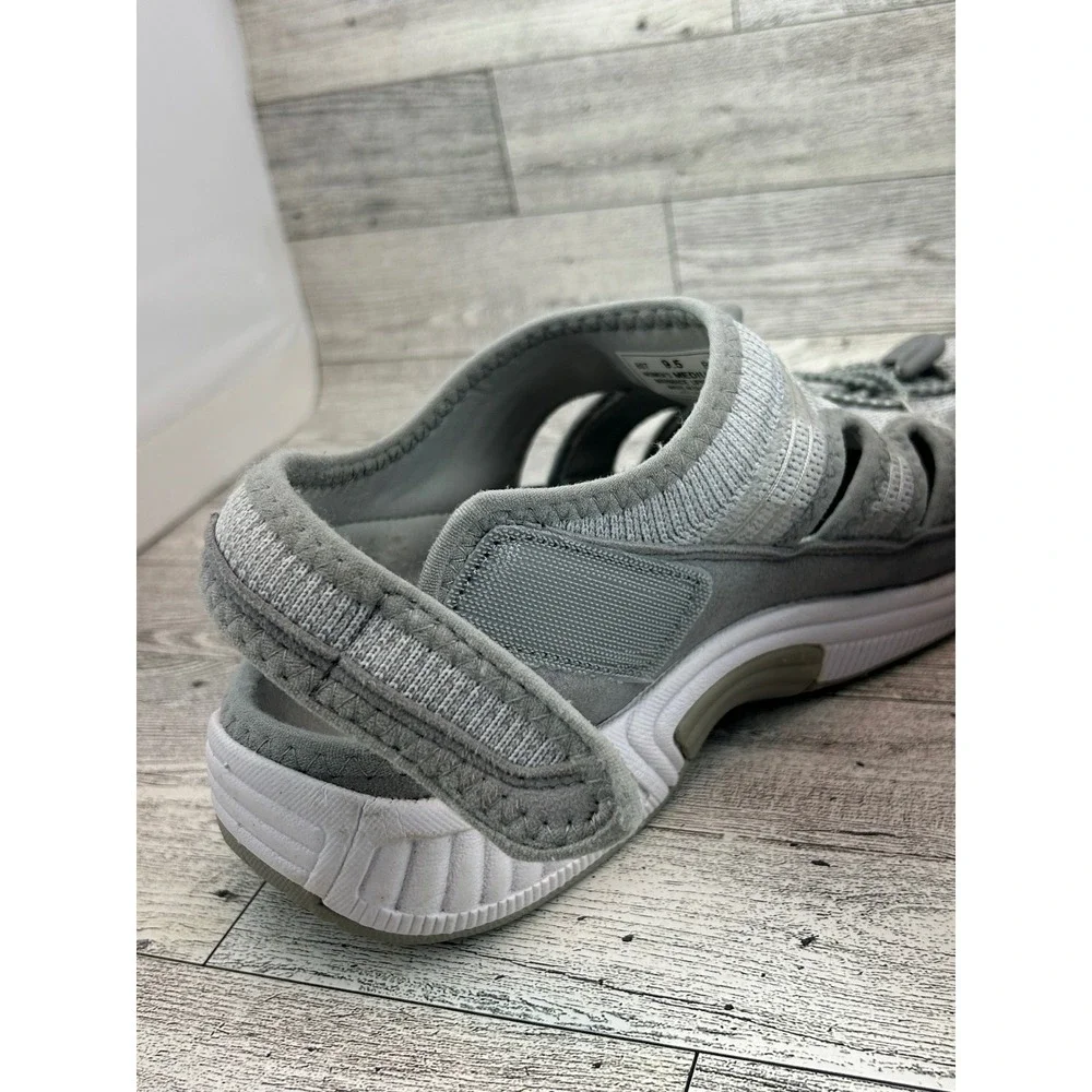 Orthofeet Women's Gray Mesh Comfort‎ Adjustable Strap Slingback Sandal 9.5